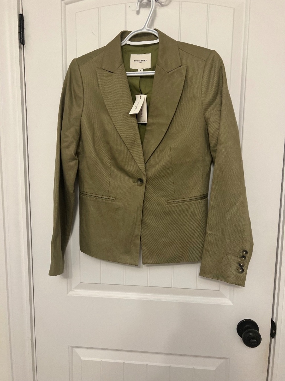Banana Republic Olive Green Single-Button Blazer